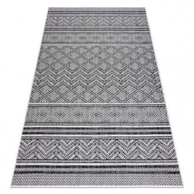 Covor SISAL SION Zig Zag, Caro Boho 22168 țesute plate negru / ecru, 80x300 cm foto