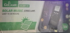 Corp de iluminat stradal cu panou solar 60W redare audio prin Bluetooth foto