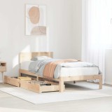 VidaXL Cadru de pat cu sertare, 90x200 cm, lemn masiv pin