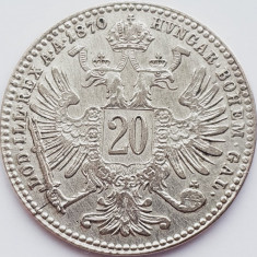 333 Austria 20 Kreuzer 1870 Franz Joseph I km 2212 argint