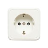 Priza Schuko aplicata alba 16A 250V cu &icirc;mpamantare si protectie copii