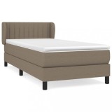 Cumpara ieftin Pat box spring cu saltea, gri taupe, 90x200 cm, textil