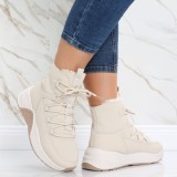 Cumpara ieftin Sneakers dama Imblaniti Bej din Piele Eco,Piele Eco Intoarsa Asiva, 39