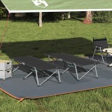vidaXL Paturi de Camping 2 buc cu geantă de transport Negru Țesătură Oxford 600D