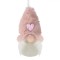 Ornament Brad Crăciun Gnome, Model Alb Roz, Inimă Paiete Aurii, 6x11cm