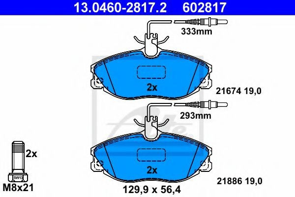 Set placute frana,frana disc CITROEN XSARA (N1) (1997 - 2005) ATE 13.0460-2817.2