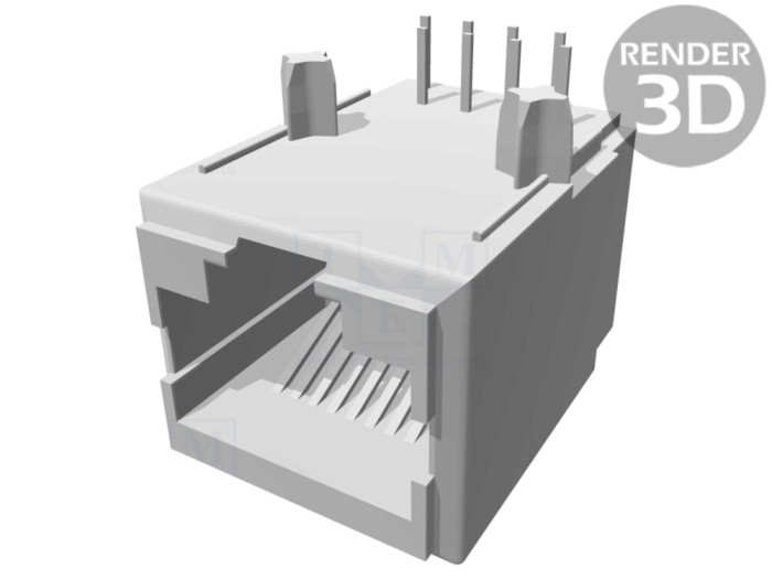 Conector RJ45 8p8c pentru PCB THT