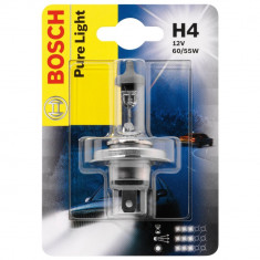 Bec auto cu halogen pentru far Bosch H4 Pure Light, 12V, 60 55W, 1 Bec foto