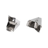 Set 2 clipsuri metalice, latime 12 mm, dimensiuni 14 x 22 mm, argintii, Crisalida