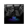 Set Huse Scaune Auto pentru Mazda CX-3 - Panda Uludag, material textil cu piele ecologica, cu fermoare pentru bancheta rabatabila, negru cu gri, 11 pi