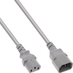 Cablu prelungitor alimentare C13 la C14 0.3m Gri, Inline IL16503A