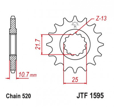 Pinion fata 15 dinti pas lant 520 - Yamaha XJ6 600 N (09-14) - XJ6 600 Diversion (09-16) foto