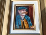 LIMOGES tablou PORTRET splendid UNIC semnat F.J.CARMONA pictat manual in EMAIL manopera EXCEPTIONALA de colectie FRANTA
