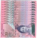 Venezuela 2011 - 20 bolivares, necirculata (10 bucati)