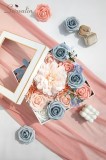 Set de flori artificiale, flori roz pentru nunta, flori artificiale pentru buchete de nunta DIY, decoratiuni centrale pentru petreceri de baby shower