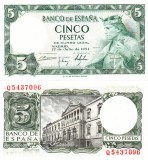 Spania 5 Pesetas 22.07.1954 P-146 UNC