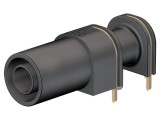 Soclu banană 4mm 24A aurit negru 33mm PCB