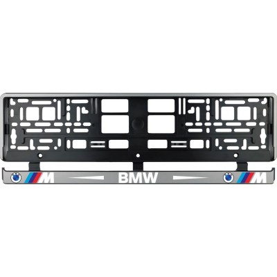 Set 2 bucati, suport numar inmatriculare argintiu BMW MPower foto