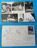 Carte Postala veche circulata anul 1968 - orasul Brasov - mozaic, Sinaia, Printata