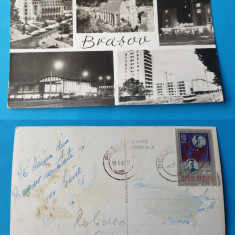 Carte Postala veche circulata anul 1968 - orasul Brasov - mozaic