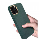 Cumpara ieftin Husa TPU cu insertie de piele ecologica Apple iPhone 12, Verde