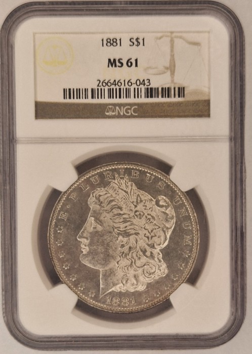 United States, SUA, Statele Unite, 1 Dollar 1881 MS 61 KM#110 Morgan Dollar