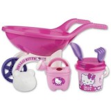 Roaba Jucarii Nisip Hello Kitty Androni, Set 6 piese: Galetusa, Stropitoare, Lopata, Grebla, Forma, Androni Giocattoli