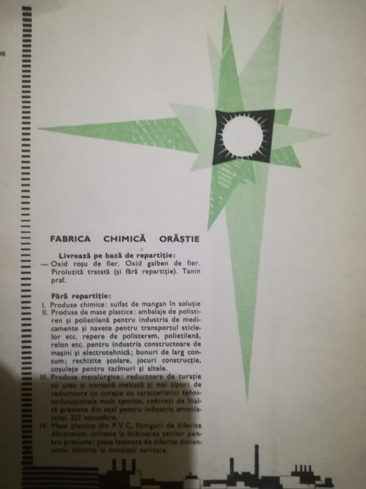 1967 Reclama Fabrica Chimică ORĂȘTIE industrie comunism 24x16,5