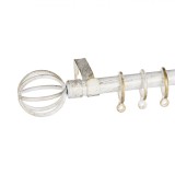 Galerie Perdea Metalică Extensibilă Alb Brushed 110-210cm, Kit Montaj Inclus