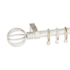 Galerie Perdele Metalică, Extensibilă, Alb Brushed, 110-210cm