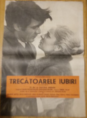 Trecatoarele iubiri afis / poster cinema vintage original foto
