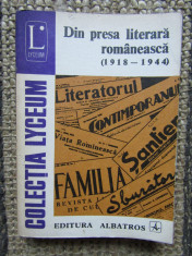 Din presa literara romaneasca 1918-1944 foto