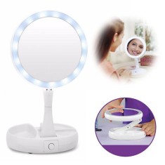 Oglinda cosmetica cu iluminare, pliabila foto
