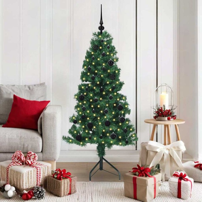vidaXL Pom de Crăciun Artificial pentru Colț Verde 150 cm PVC și Metal 3397251