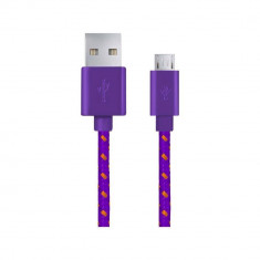 Cablu de date Esperanza EB175VY Braided microUSB 1m violet foto