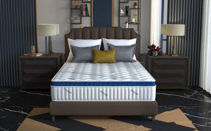 Saltea cu arcuri Somnomed Complete Care 4Family 160x200, &icirc;naltime 26 cm, spuma cu memorie, husa tratament antifungic, fermitate mediu-tare, sistem aer
