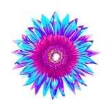 Cumpara ieftin Sticker decorativ, Floare, Albastru, 61 cm, 8981ST, Oem
