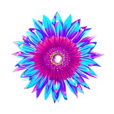 Sticker decorativ, Floare, Albastru, 61 cm, 8981ST foto