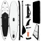 vidaXL Set de placă SUP gonflabilă cu velă, negru și alb 92736