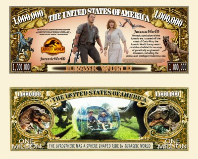 !!! SUA = FANTASY NOTE (TJ6) = FILMUL ,, JURASSIC WORLD &amp;quot; - 2023 - UNC foto