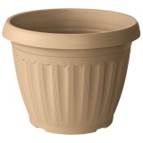 Ghiveci din plastic Critex Infinity, interior / exterior, rotund, crem, 18.5 x 14 cm