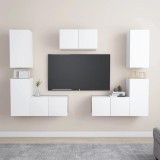 vidaXL Set dulapuri TV, 6 piese, alb, lemn prelucrat 3078671
