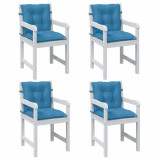 vidaXL Perne scaun spătar mic 4 buc. melanj albastru 100x50x7cm textil