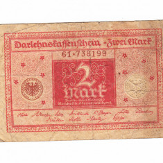 Bancnota Germania 2 mark 1920, circulata