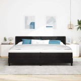 vidaXL Pat cu arcuri cu headboard Manual Negru 200 x 200 cm Catifea 3341542