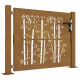 Cumpara ieftin Poarta pentru gradina, 105x80 cm, otel corten, model bambus
