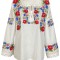 Bluza tip ie dama B23, alb cocos/gri, marime L