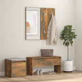 Set de mobilier pentru hol, stejar fumuriu, lemn prelucrat GartenMobel Dekor, vidaXL