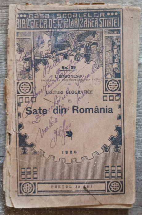 Sate din Romania - I. Simionescu// 1926