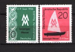 GERMANIA (DDR) 1956 &ndash; TARG LEIPZIG. SERIE NESTAMPILATA CU GUMA, F142